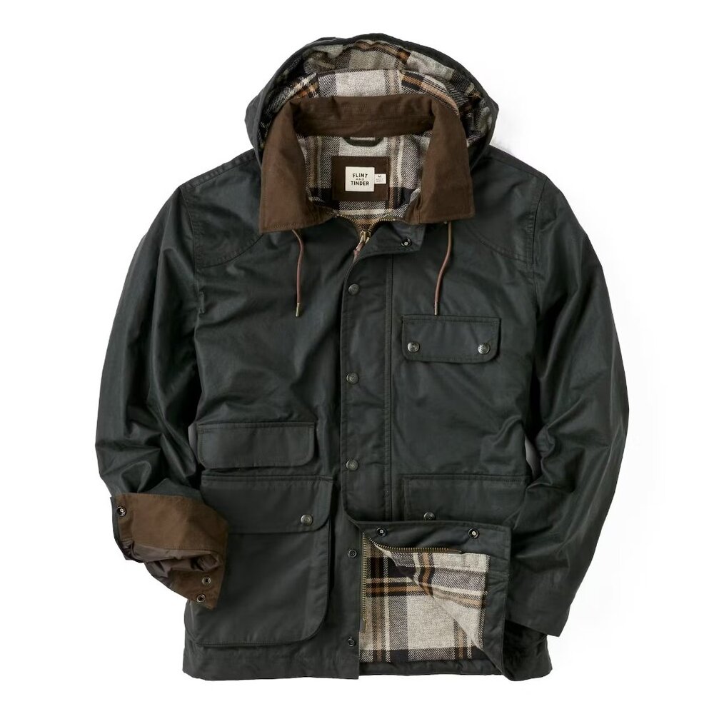 Flint and Tinder Flannel-Lined Waxed Hudson Jacket